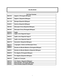 ESL/BILINGUE Full Year Courses: MA101C Algebra I (Portugu&ecirc;s