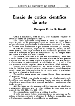 Ensaio de Cr&iacute;tica Cient&iacute;fica de Arte