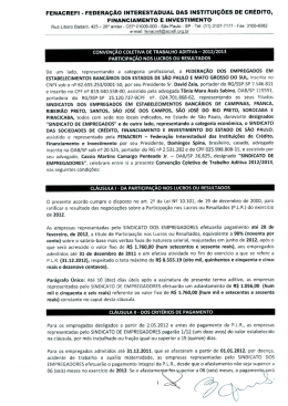 Aditivo PLR 2012/2013 - Sindicato dos Banc&aacute;rios