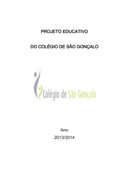 Projecto Educativo - Colégio S. Gonçalo