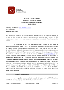 preg&atilde;o eletr&ocirc;nico - 50-2012 - Conselho Nacional do Minist&eacute;rio