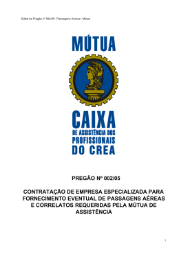 preg&atilde;o n&ordm; 002/05 contrata&ccedil;&atilde;o de empresa especializada para