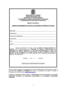 Edital de Preg&atilde;o Eletr&ocirc;nico N&ordm; 06/2010