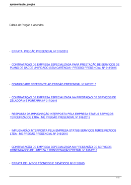 PREG&Atilde;O PRESENCIAL N&ordm; 018/2015