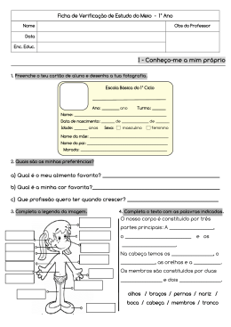 Ficha de verifica&ccedil;&atilde;o de Estudo do Meio