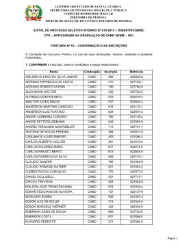 Portaria 03 - Confirma&ccedil;&atilde;o das Inscri&ccedil;&otilde;es