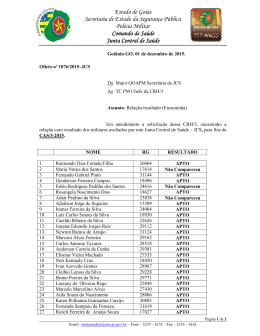 Estado de Goi&aacute;s Secretaria de Estado da Seguran&ccedil;a P&uacute;blica Pol&iacute;cia