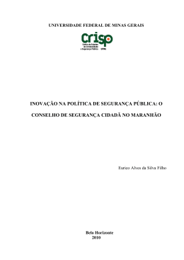 Inova&ccedil;&atilde;o na pol&iacute;tica de seguran&ccedil;a p&uacute;blica