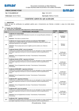 Procedimento que define os tipos de certificados
