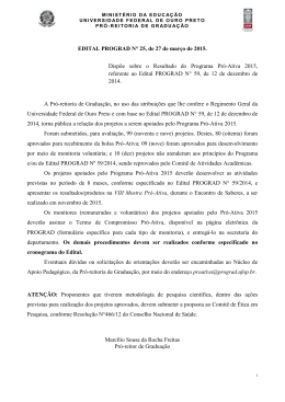 Disp&otilde;e sobre o resultado do Programa Pr&oacute; - Prograd