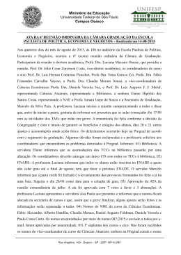 Reuni&atilde;o Ordin&aacute;ria de Agosto