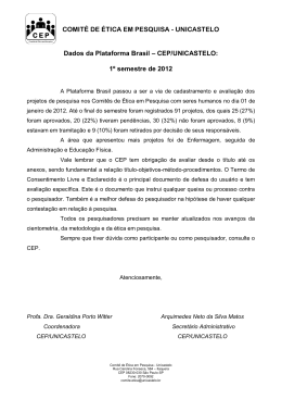 CEP/UNICASTELO: 1º semestre de 2012