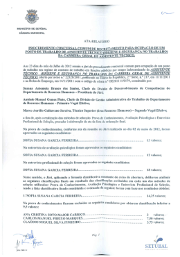 ATA-RELATÓRIO - Câmara Municipal de Setúbal