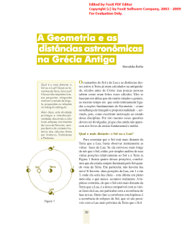 A Geometria e as dist&acirc;ncias astron&ocirc;micas na Gr&eacute;cia Antiga