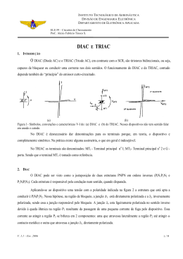 DIAC E TRIAC - Divisão de Engenharia Eletrônica do ITA