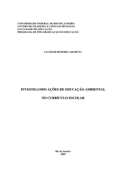 Investigando A&ccedil;&otilde;es de Educa&ccedil;&atilde;o Ambiental no Curr&iacute;culo Escolar