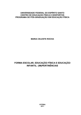 FORMA ESCOLAR, EDUCA&Ccedil;&Atilde;O F&Iacute;SICA E