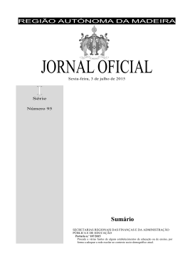JORNAL OFICIAL - Governo Regional da Madeira
