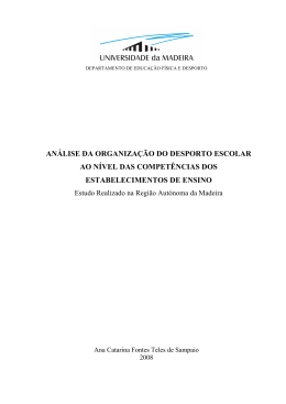 an&aacute;lise da organiza&ccedil;&atilde;o do desporto escolar ao n&iacute;vel das
