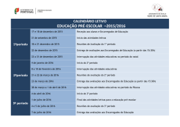 EDUCAÇÃO PRÉ-ESCOLAR –2015/2016