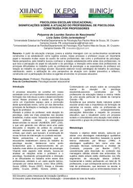 educacional: significa&ccedil;&otilde;es sobre a atua&ccedil;&atilde;o do profissional de