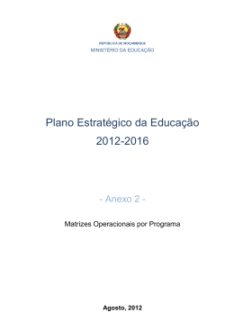 Plano Estrat&eacute;gico da Educa&ccedil;&atilde;o 2012-2016