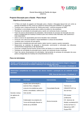 Projecto Educação para a Saúde - Plano Anual