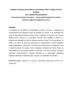 agenda 21 escolar na escola estadual prof roseli piotto roensh