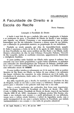 A Faculdade de Direito e a Escola do Recife