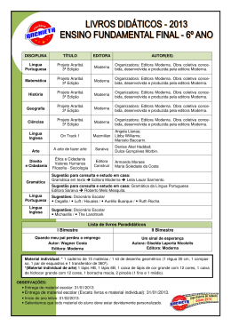 relação de livros 2013 - 6º ao 9º - fundamental final