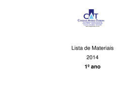Lista de Materiais 2014 1º ano - Colégio Anisio Teixeira de Feira de