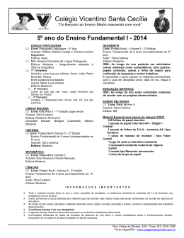 5º Ano - Colégio Vicentino Santa Cecília
