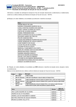 Resultado da Solicita&ccedil;&atilde;o de Isen&ccedil;&atilde;o