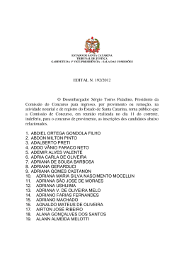 Edital 192/2012 - Tribunal de Justi&ccedil;a de Santa Catarina