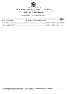 Resultado Preliminar - Ações Afirmativas/Cotas Sociais