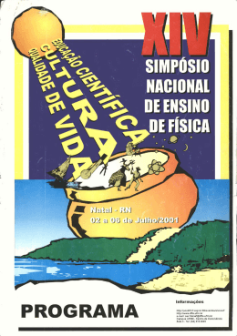 XIV SNEF - Programa - Sociedade Brasileira de F&iacute;sica