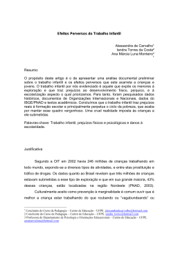 Efeitos perversos do trabalho infantil