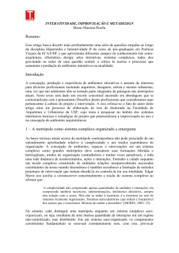 Interatividade, Improvisa&ccedil;&atilde;o e Metadesign