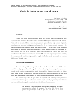 Cântico dos cânticos: parte do cânon sob censura - PUC-SP