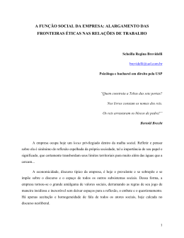 A Fun&ccedil;&atilde;o Social da Empresa:Alargamento das