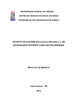 EXTRATO DE ALECRIM (Rosmarinus officinalis L.): UM