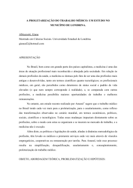 a proletariza&ccedil;&atilde;o do trabalho m&eacute;dico