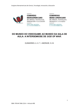 DO MUNDO DO VIDEOGAME AO MUNDO DA SALA DE AULA