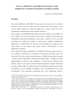LESSA E A PERSPECTIVA HIST&Oacute;RICO