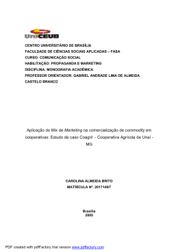 Aplicação do Mix de Marketing na comercialização de