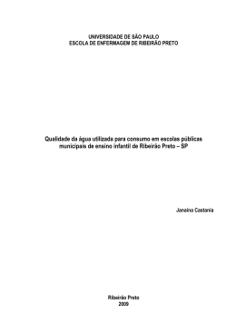 Qualidade da &aacute;gua utilizada para consumo em escolas p&uacute;blicas