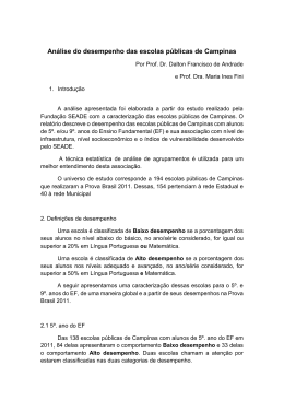 An&aacute;lise do desempenho das escolas p&uacute;blicas de Campinas