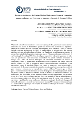 Percepção dos Gestores das Escolas Públicas Municipais do