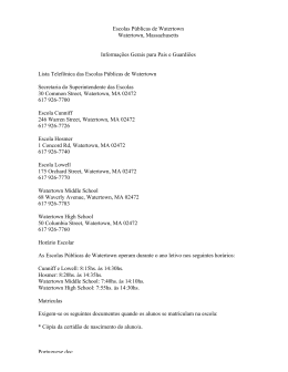 Portuguese.doc Escolas P&uacute;blicas de Watertown Watertown