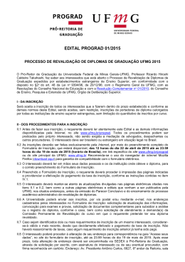 EDITAL PROGRAD 01/2015 - Universidade Federal de Minas Gerais